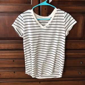 black and white striped tee shirt